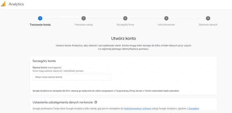 google analytics dla blogerów - zakładanie konta