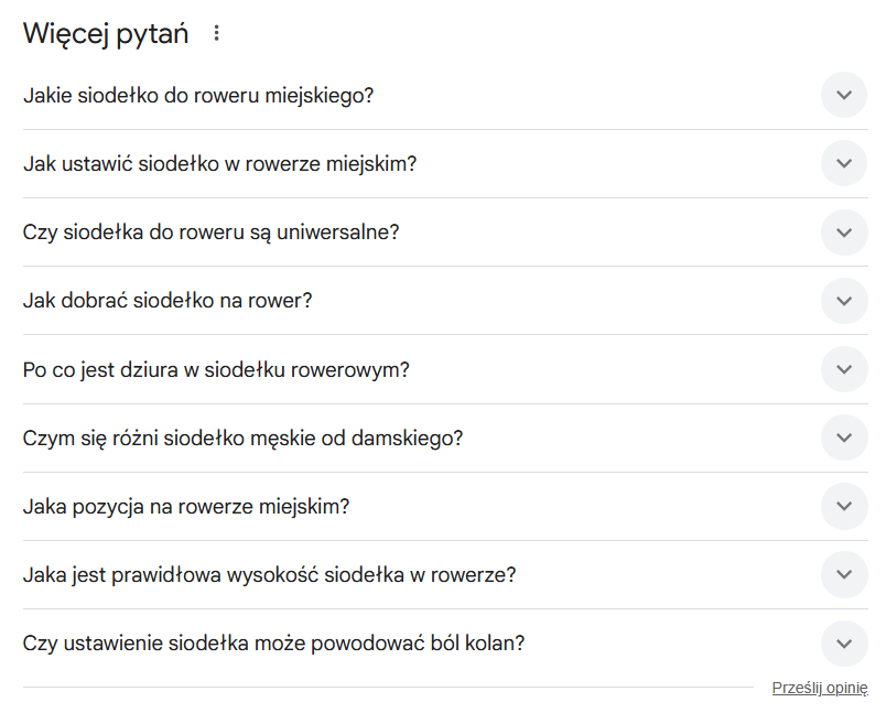 pytania podobne - dobór słów kluczowych